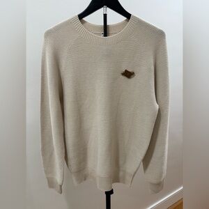 245. Uniqlo Beige Knit Crewneck Sweater
